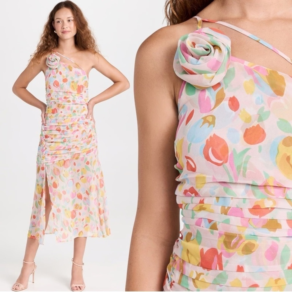 For Love & Lemons Desmona Floral Midi Dress